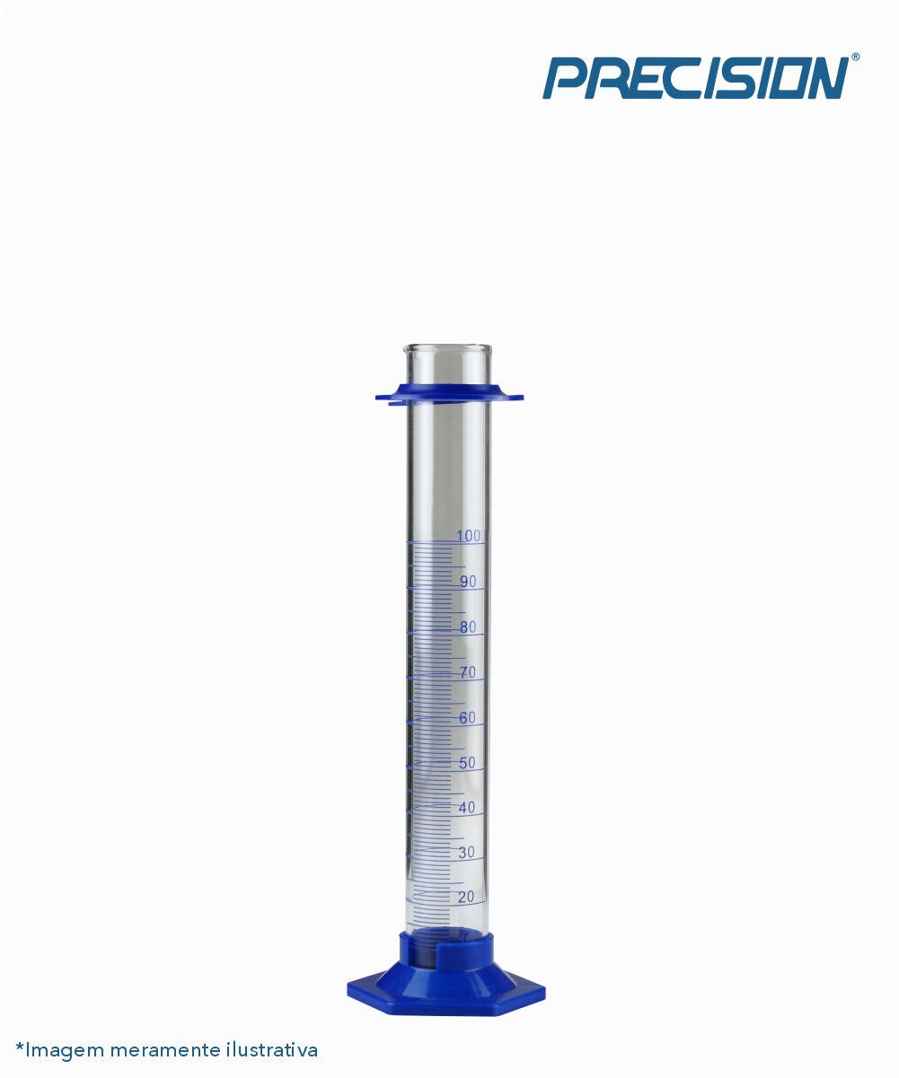 Proveta de vidro com base de plástico hexagonal  10mL